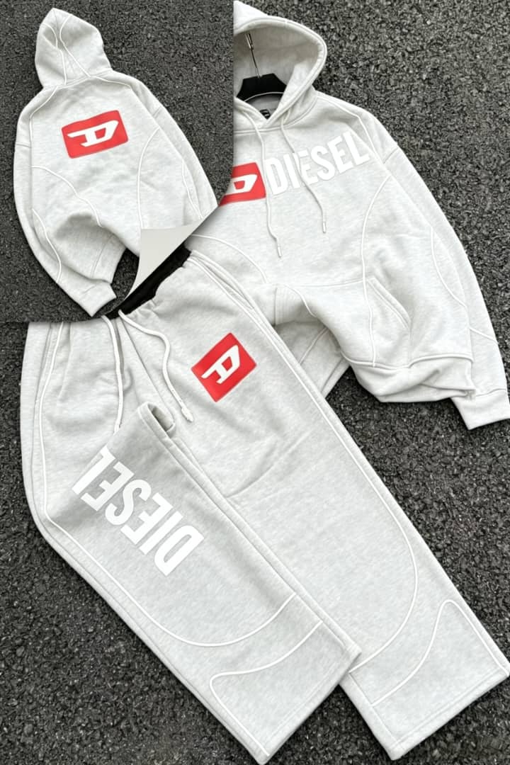 Contrast Piping Hoodie & Jogger Set